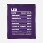 Leo Facts Chart-None-Fleece-Blanket-MaxoArt