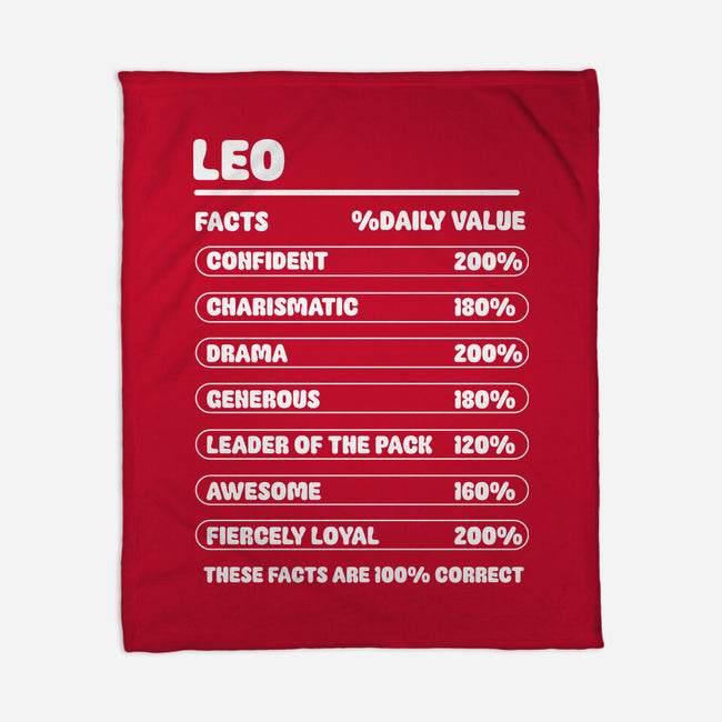Leo Facts Chart-None-Fleece-Blanket-MaxoArt