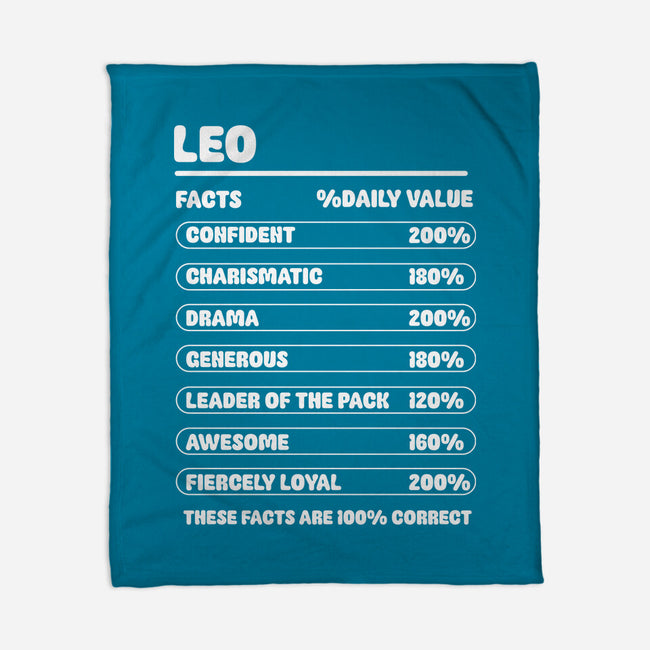 Leo Facts Chart-None-Fleece-Blanket-MaxoArt