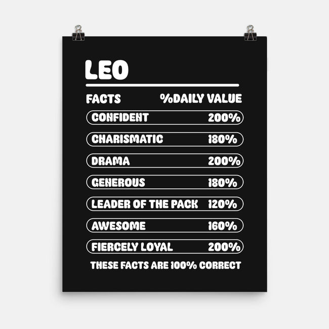 Leo Facts Chart-None-Matte-Poster-MaxoArt