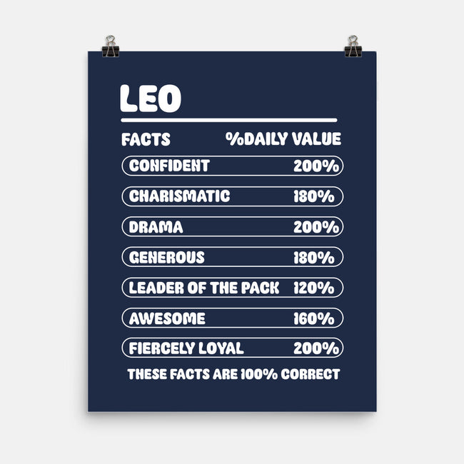 Leo Facts Chart-None-Matte-Poster-MaxoArt