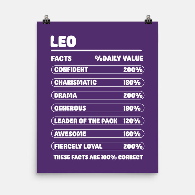 Leo Facts Chart-None-Matte-Poster-MaxoArt