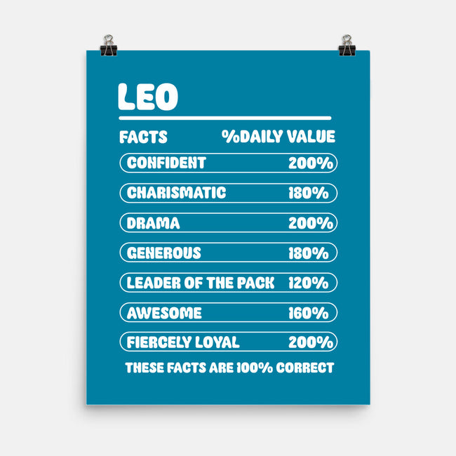 Leo Facts Chart-None-Matte-Poster-MaxoArt