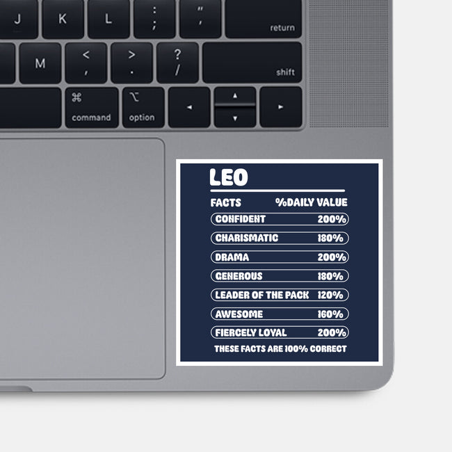 Leo Facts Chart-None-Glossy-Sticker-MaxoArt