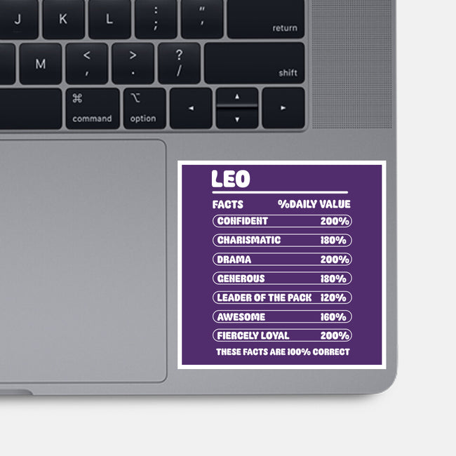 Leo Facts Chart-None-Glossy-Sticker-MaxoArt