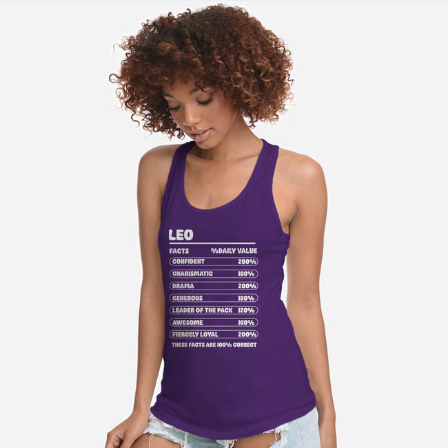 Leo Facts Chart-Womens-Racerback-Tank-MaxoArt