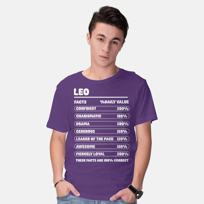 Leo Facts Chart-Mens-Basic-Tee-MaxoArt
