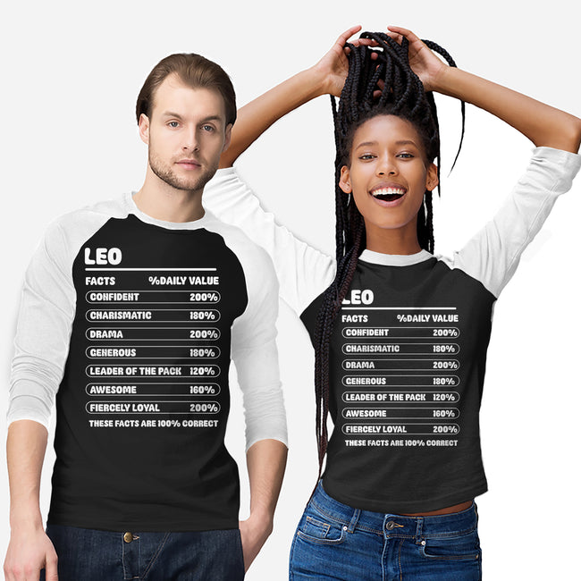 Leo Facts Chart-Unisex-Baseball-Tee-MaxoArt