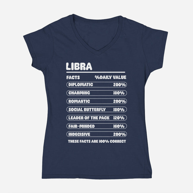 Libra Facts Chart-Womens-V-Neck-Tee-MaxoArt