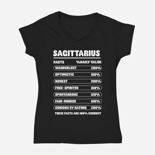 Sagittarius Facts Chart-Womens-V-Neck-Tee-MaxoArt