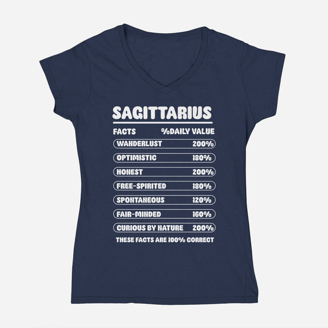 Sagittarius Facts Chart-Womens-V-Neck-Tee-MaxoArt