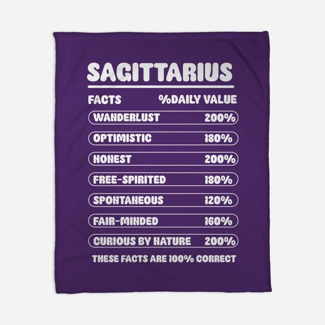 Sagittarius Facts Chart-None-Fleece-Blanket-MaxoArt