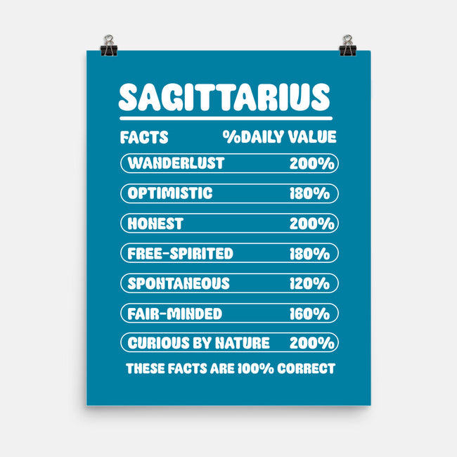 Sagittarius Facts Chart-None-Matte-Poster-MaxoArt