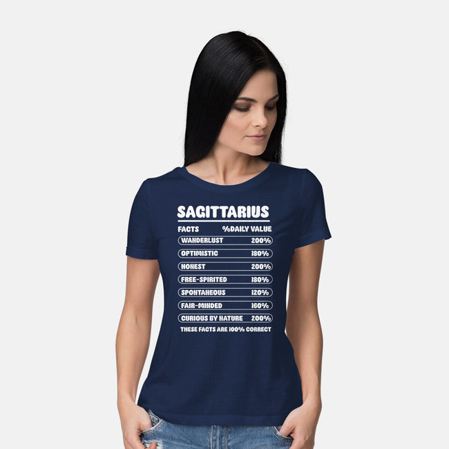 Sagittarius Facts Chart-Womens-Basic-Tee-MaxoArt