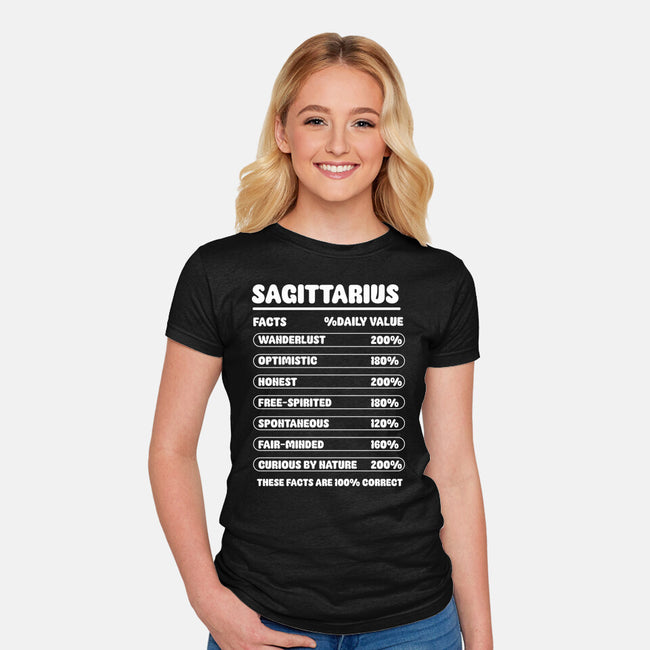 Sagittarius Facts Chart-Womens-Fitted-Tee-MaxoArt