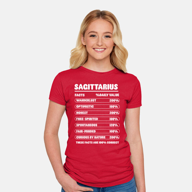 Sagittarius Facts Chart-Womens-Fitted-Tee-MaxoArt