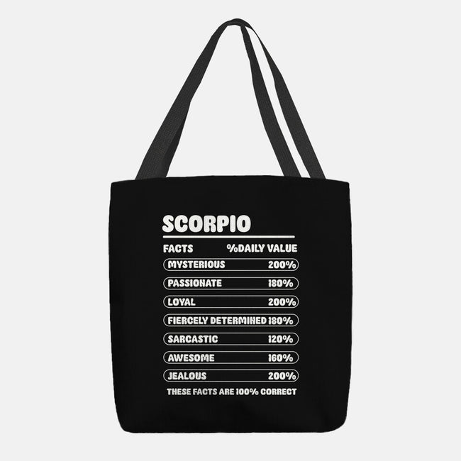 Scorpio Facts Chart-None-Basic Tote-Bag-MaxoArt