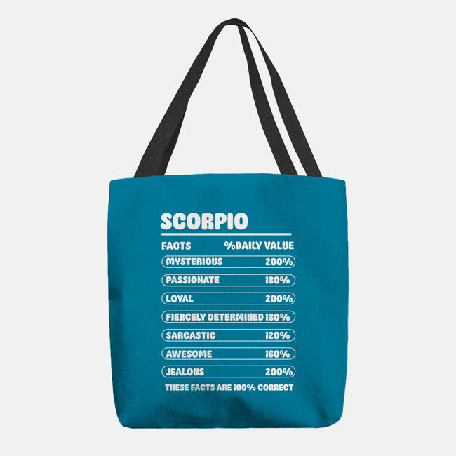 Scorpio Facts Chart-None-Basic Tote-Bag-MaxoArt