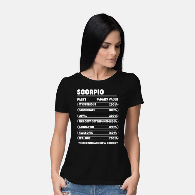 Scorpio Facts Chart-Womens-Basic-Tee-MaxoArt