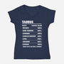Taurus Facts Chart-Womens-V-Neck-Tee-MaxoArt
