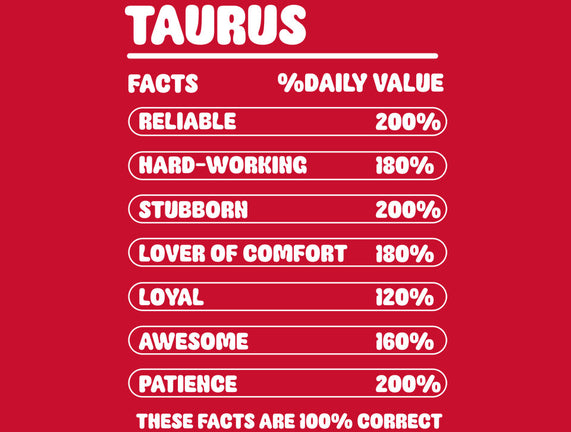 Taurus Facts Chart