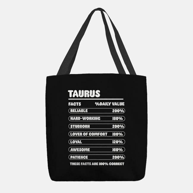 Taurus Facts Chart-None-Basic Tote-Bag-MaxoArt