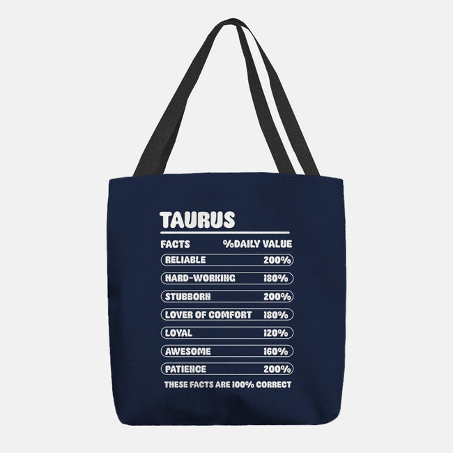 Taurus Facts Chart-None-Basic Tote-Bag-MaxoArt