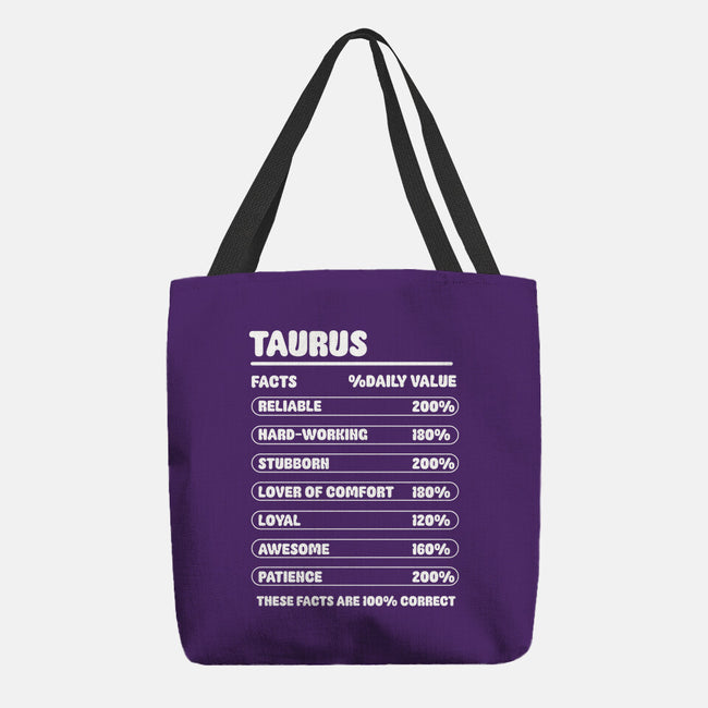Taurus Facts Chart-None-Basic Tote-Bag-MaxoArt