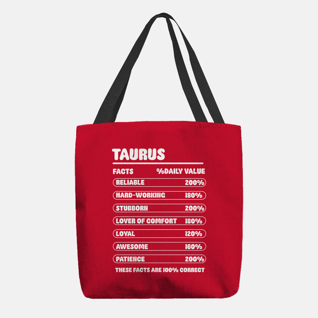 Taurus Facts Chart-None-Basic Tote-Bag-MaxoArt