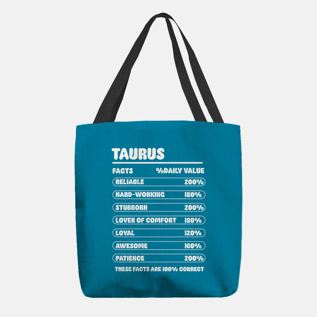 Taurus Facts Chart-None-Basic Tote-Bag-MaxoArt