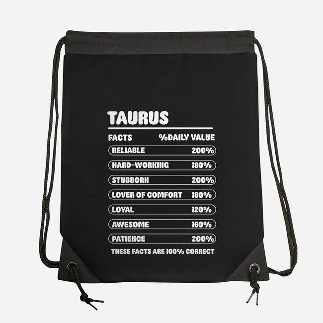 Taurus Facts Chart-None-Drawstring-Bag-MaxoArt