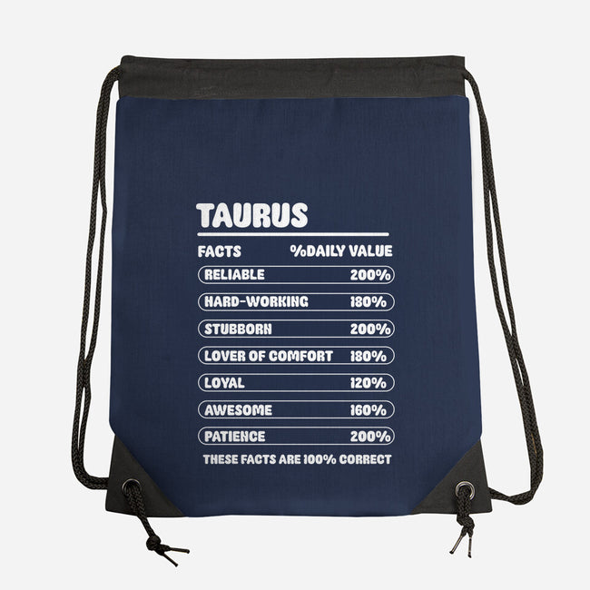Taurus Facts Chart-None-Drawstring-Bag-MaxoArt