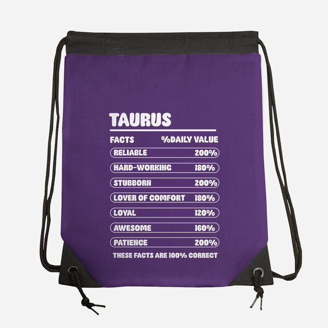 Taurus Facts Chart-None-Drawstring-Bag-MaxoArt