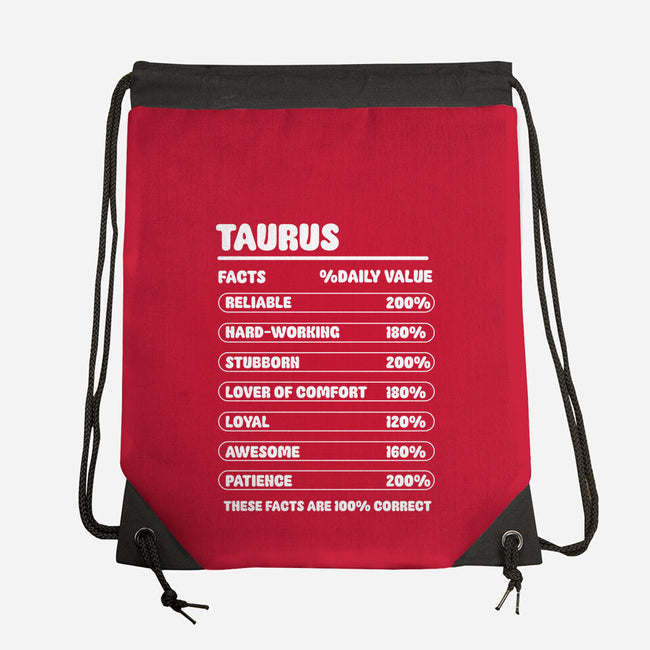 Taurus Facts Chart-None-Drawstring-Bag-MaxoArt