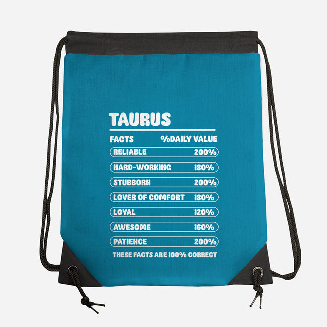 Taurus Facts Chart-None-Drawstring-Bag-MaxoArt
