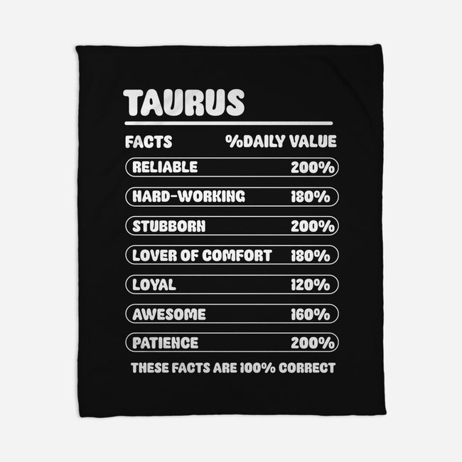 Taurus Facts Chart-None-Fleece-Blanket-MaxoArt