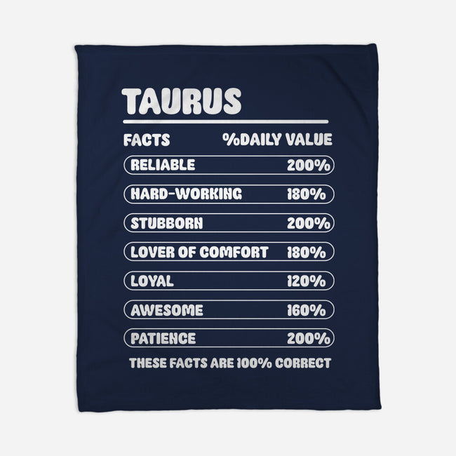 Taurus Facts Chart-None-Fleece-Blanket-MaxoArt