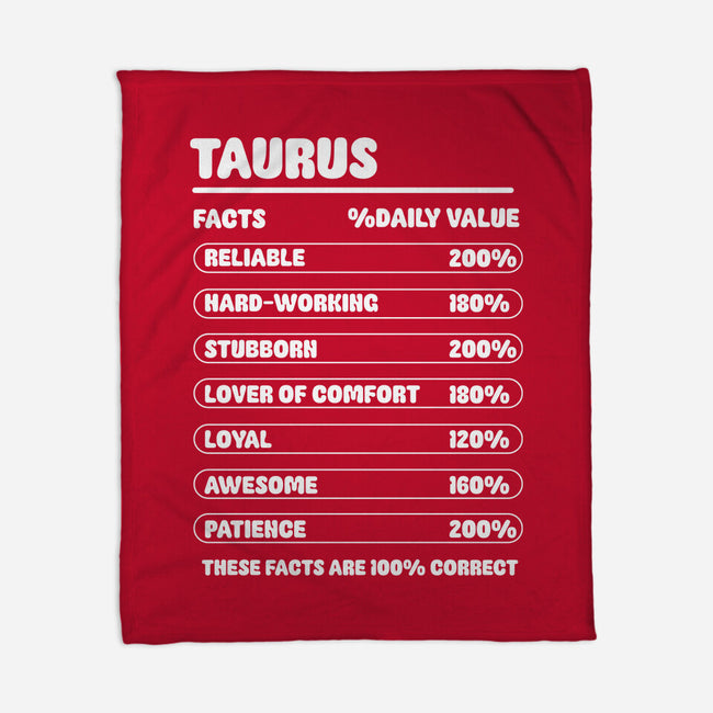 Taurus Facts Chart-None-Fleece-Blanket-MaxoArt