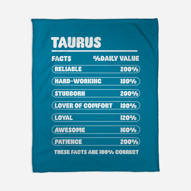 Taurus Facts Chart-None-Fleece-Blanket-MaxoArt