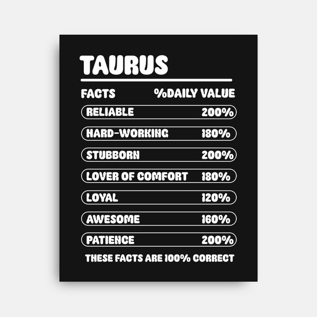 Taurus Facts Chart-None-Stretched-Canvas-MaxoArt