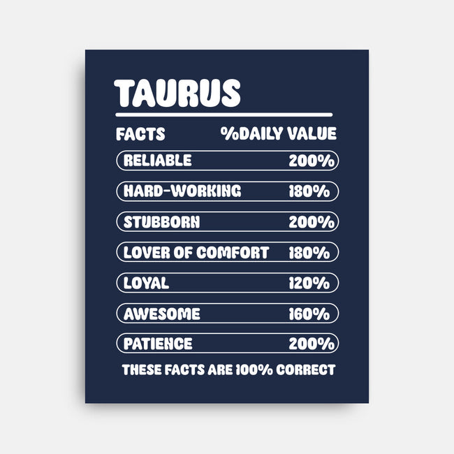 Taurus Facts Chart-None-Stretched-Canvas-MaxoArt
