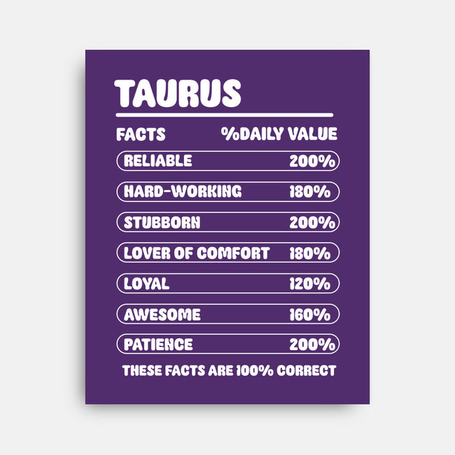 Taurus Facts Chart-None-Stretched-Canvas-MaxoArt