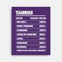 Taurus Facts Chart-None-Stretched-Canvas-MaxoArt