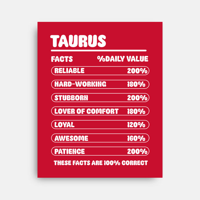 Taurus Facts Chart-None-Stretched-Canvas-MaxoArt