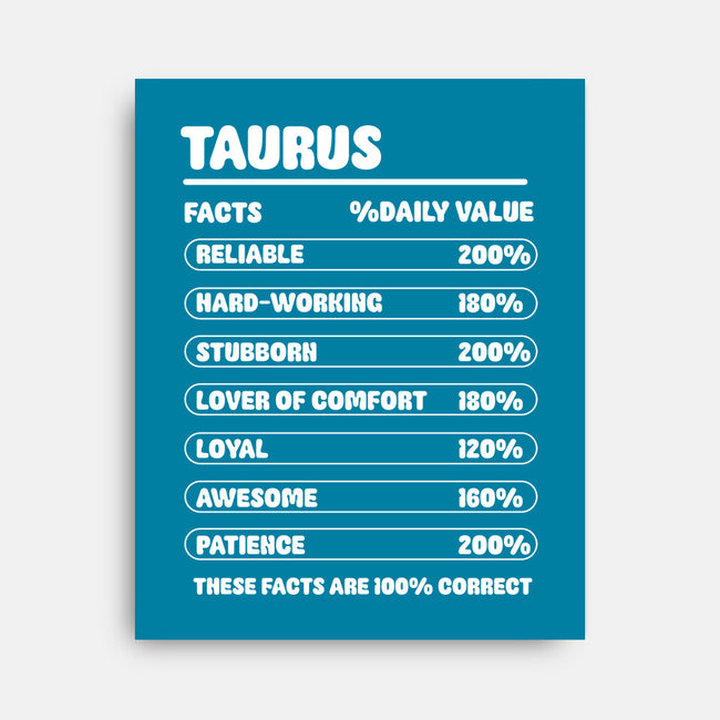 Taurus Facts Chart-None-Stretched-Canvas-MaxoArt