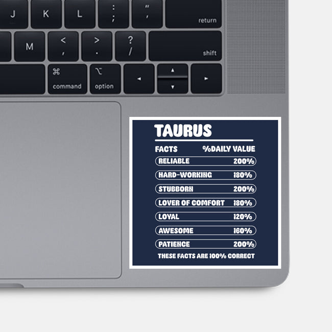 Taurus Facts Chart-None-Glossy-Sticker-MaxoArt