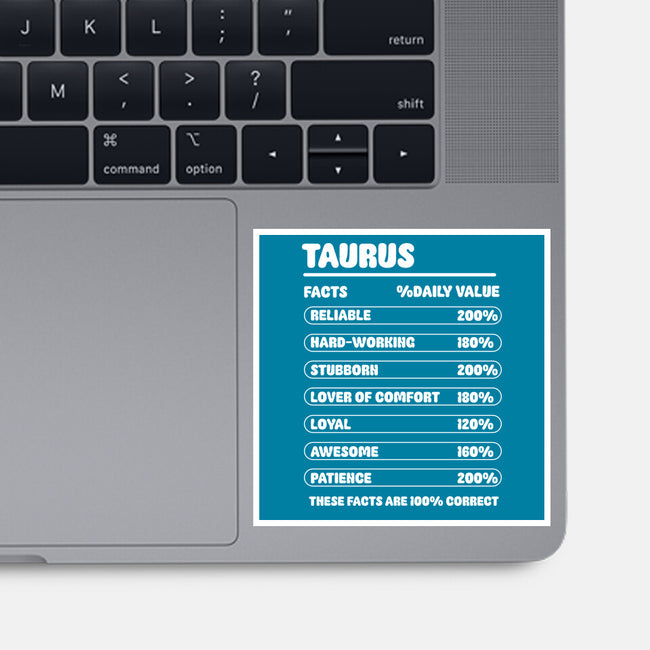 Taurus Facts Chart-None-Glossy-Sticker-MaxoArt