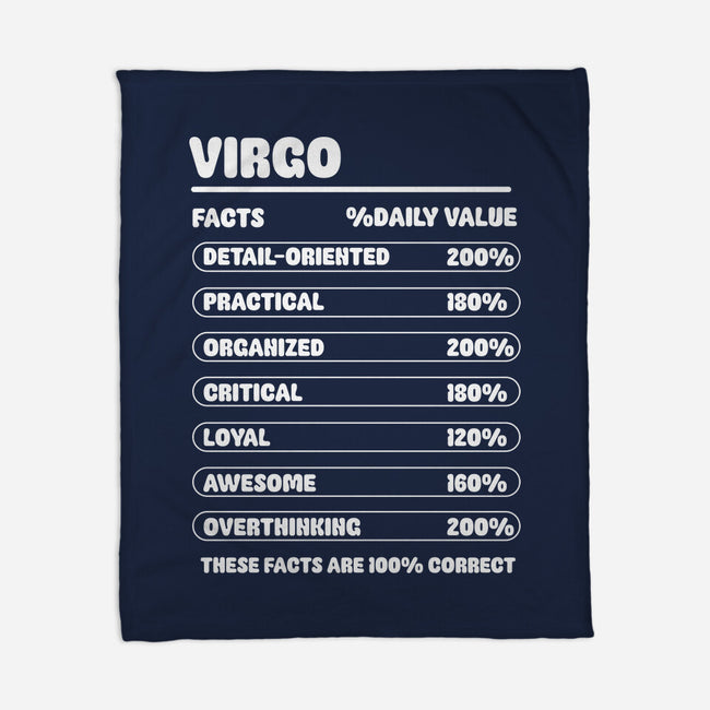 Virgo Facts Chart-None-Fleece-Blanket-MaxoArt