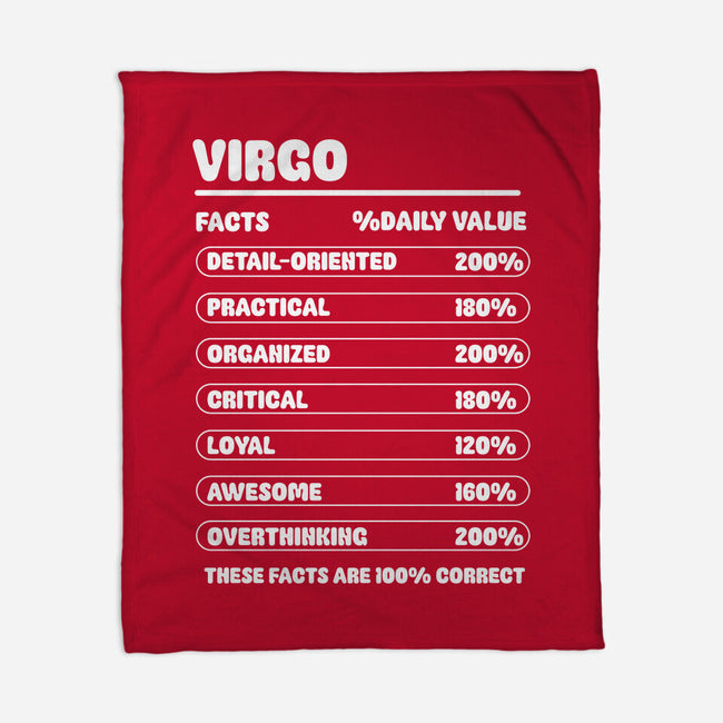 Virgo Facts Chart-None-Fleece-Blanket-MaxoArt