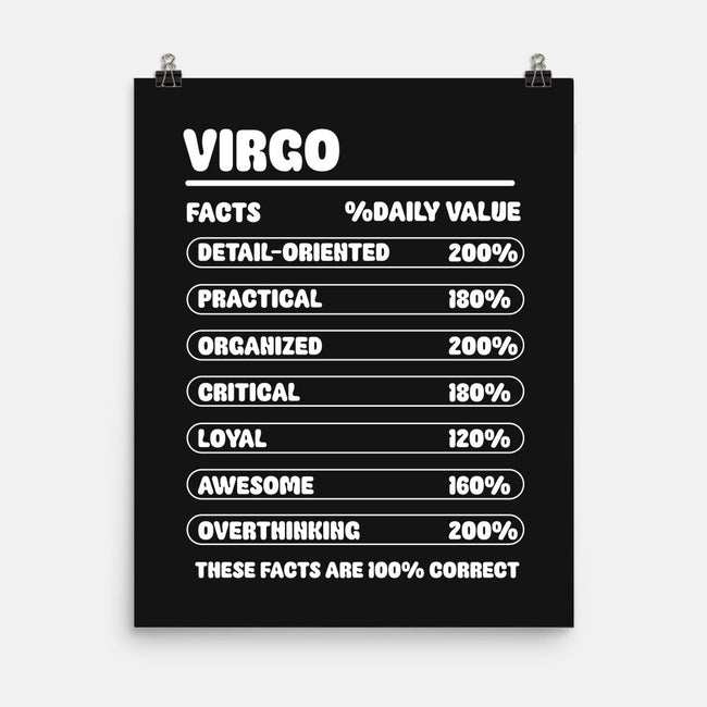 Virgo Facts Chart-None-Matte-Poster-MaxoArt